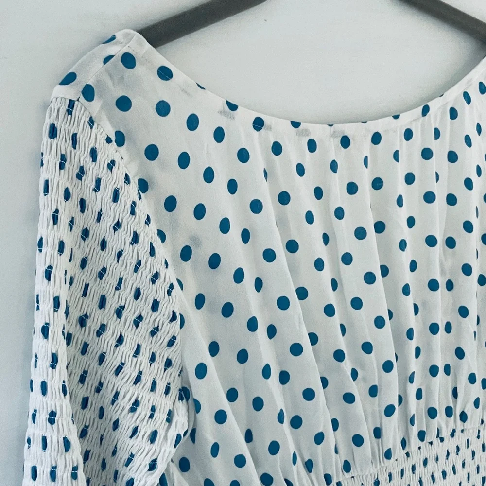 Free People Polka Dot Milkmaid Crop Top Small Cottagecore Boho Festival Fairy